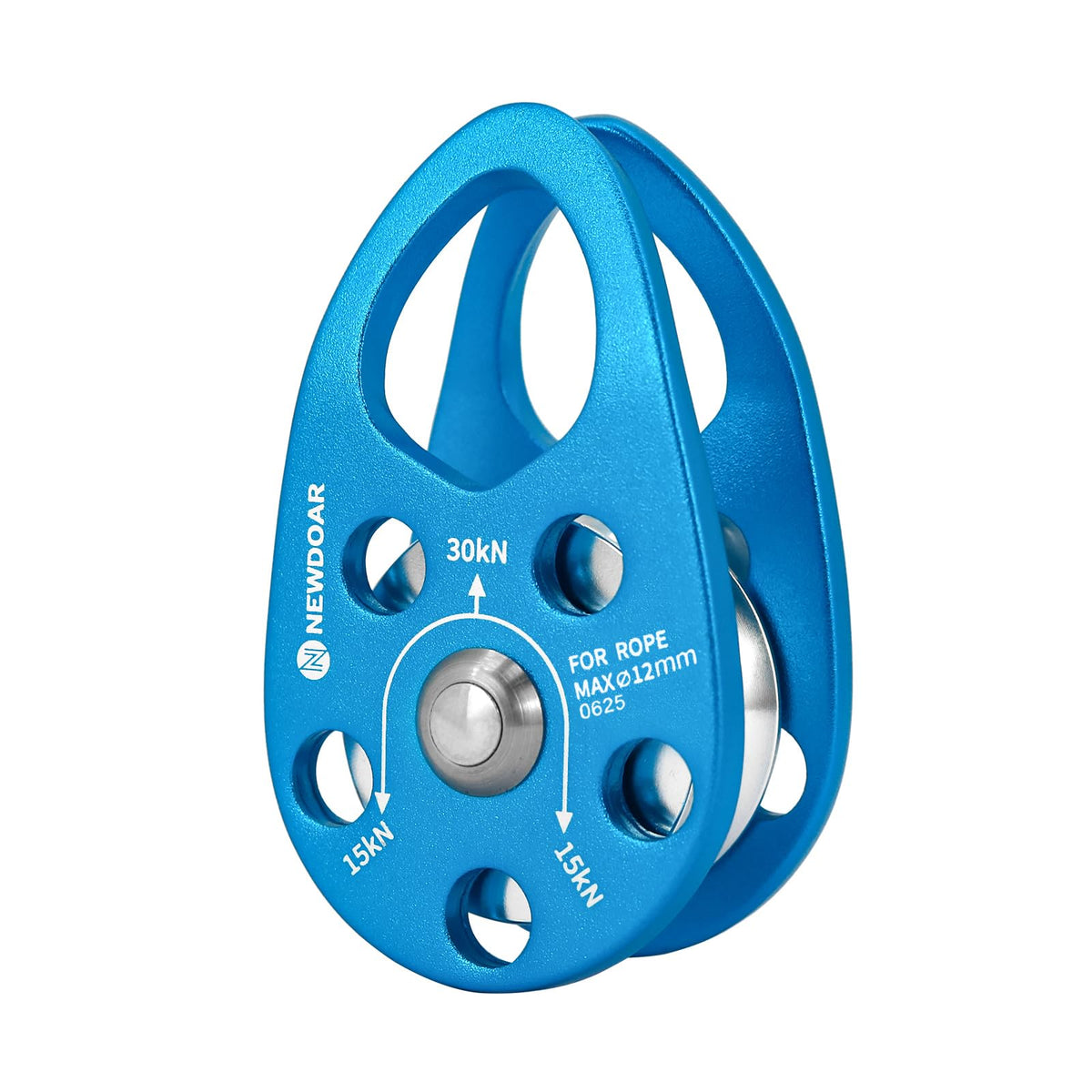 NewDoar Micro Mobile Pulley 30KN/6746lb Mobile Single Pulley Cheek Shaped for Max Rope 12mm Rope for Climbing, Rescue Lifting,Hitch Tending (Blue-One Unit) - color: Blue-One Unit