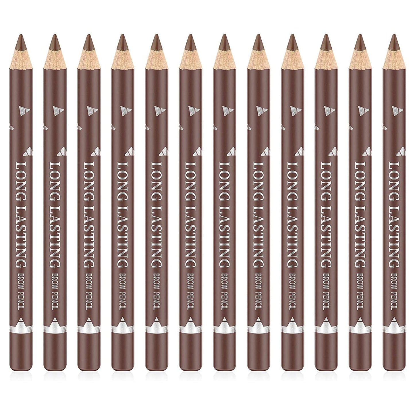 Go Ho 12 Pcs Brown Eyebrow Eyeliner Pencils Makeup Pen,Sweatproof Eye Brow Pencil,Long-Lasting Nice Color Eye Brow Gel Pen Makeu