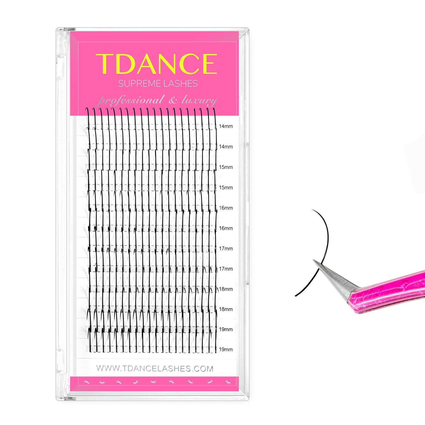 Tdance Premade Spikes Eyelash Extension Supplies Thickness 0.07 D Curl Mix 14-19Mm Matte Black Eyelash Extensions Spikes Fans(Sp