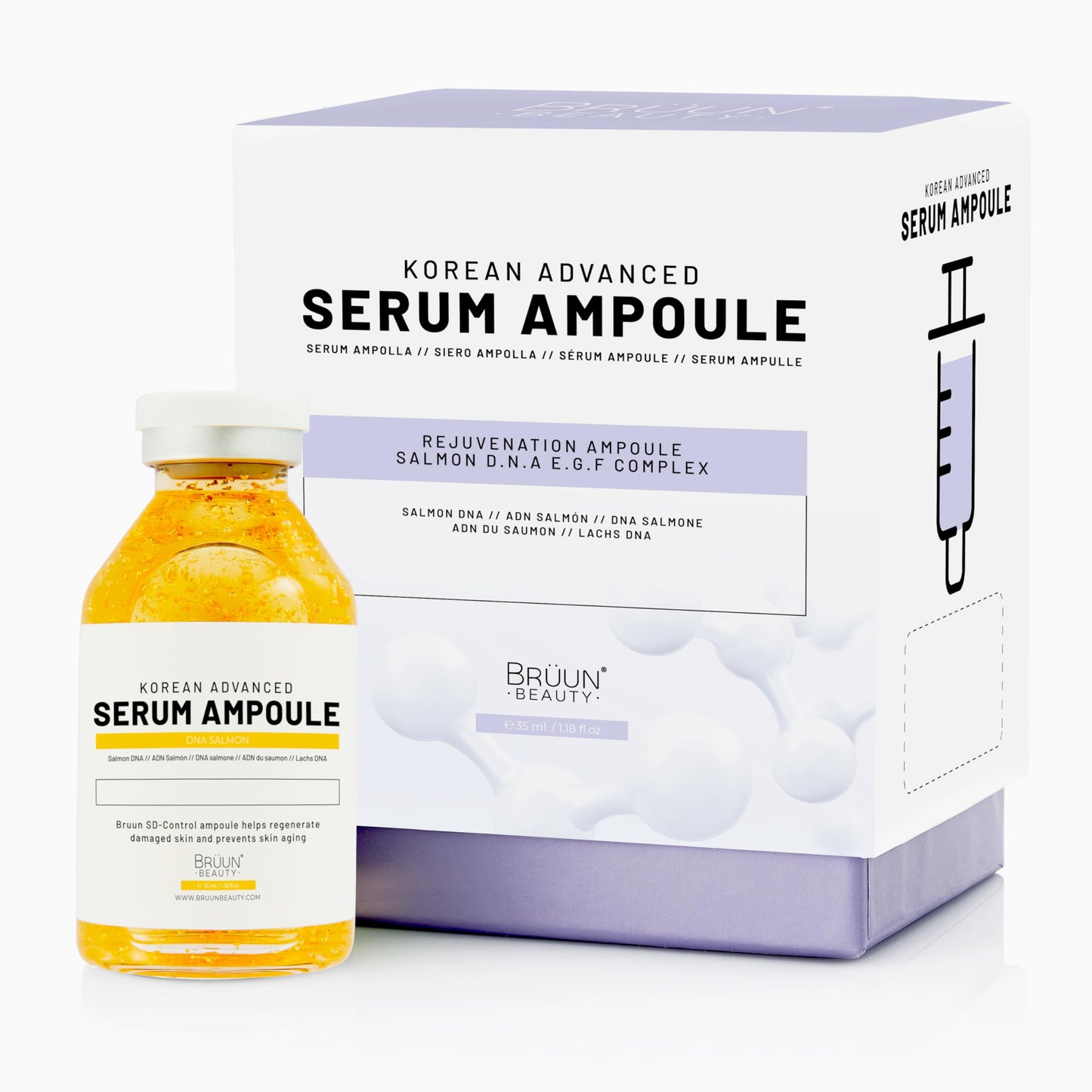 Brun Sd - Control Salmon Dna Ampoule - Micro Needling Korean Serum Booster For Face And Body To Use With And Without Derma Pen M