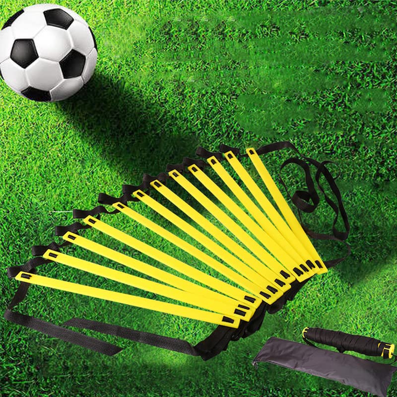 Training Ladder Nylon Rope PP Rope Spacing Speed Footwork Practice Equipment 4m/13.12ft 8 Rung for Soccer, Football, Basketball, Drills - size: 6m / 19.69ft 12 Rung