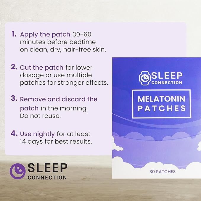 Melatonin Patches for Adults - 30 Beige Sleep Patches, Skin Friendly, Sleep Promoting Stickers with Natural Ingredients - Supports Better Sleep and Relaxation