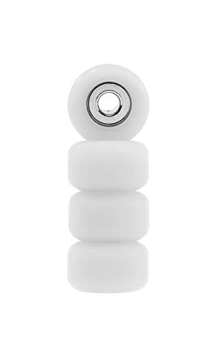 Teak Tuning Eco 85D CNC Poly Fingerboard Wheels - Street Shape, 7.5mm Dia., 5mm Wide - White Colorway