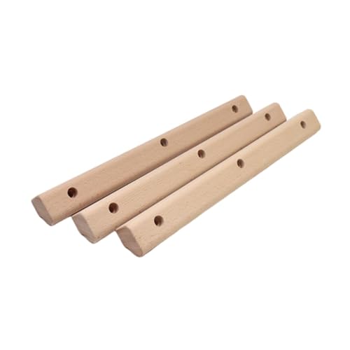 Wooden Rock Climbing Holds 3-Piece Set for Bouldering Training, Finger Strength Exercise, Home Outdoor Wall, Thick to Thin Edges 50cm