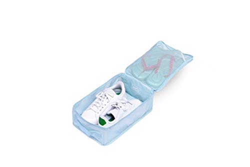 Travel Shoe Bags, Foldable Waterproof Shoe Pouches Organizer-Double Layer (2 Blue Shoe Bags) - color: Blue, size: 2 Packs