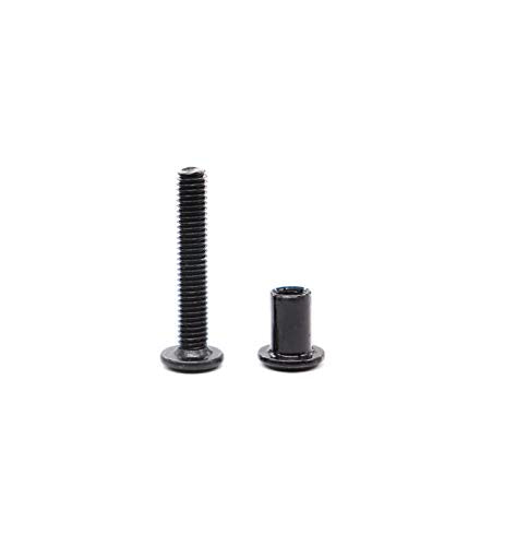 10-Pack M6x45mm Black Socket Cap Screws Barrel Nuts Kit for Furniture Bed Crib - size: M6 x 45mm (10 pcs)