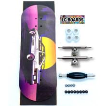 LC Boards Fingerboard 98X34 Complete '86 Graphic - Silver Trucks, Foam Grip Tape and Pro Design for Ultimate Fingerboarding Experience