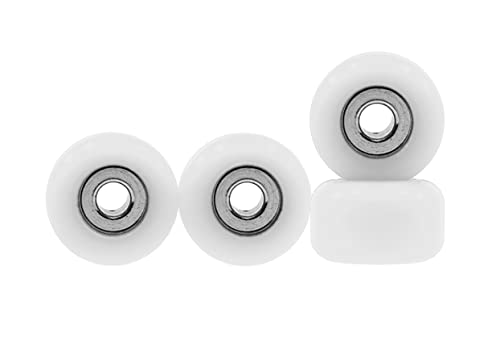 Teak Tuning Eco 85D CNC Poly Fingerboard Wheels - Street Shape, 7.5mm Dia., 5mm Wide - White Colorway