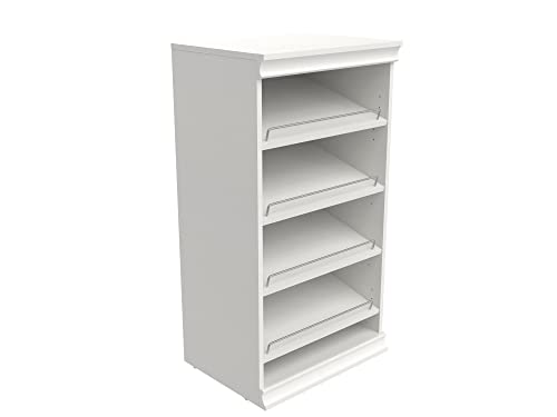 ClosetMaid Modular Storage Shelf Unit with Angled Shoe Shelves, White - color: White