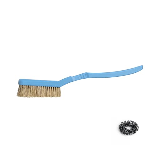 Rock Climbing & Bouldering Brush, Ergonomic, High Density Wild Boar's Thick Hair Bristles, 100% Recyclable, Strong Outdoor & Indoor Free Spiky Ring, Blue - color: Blue