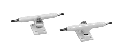 34mm Prodigy Gen2 Pro Fingerboard Trucks - Pro Style Base and Hanger with Custom Pivot Tuning and Pro Duro Bubble Bushings - White Colorway - color: White, size: 34mm