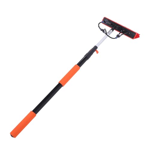 Solar Panel Cleaning Brush Kit Solar Energy Parts Accessories 12FT Water Fed Window Cleaner Tool 13.8in Brush 4 Nozzles Soap Dispenser 180 Adapter for Roof RV Gutter