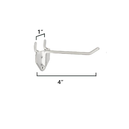 Eastern Tree 30 Packs 4" Metal Pegboard Hooks, Standard Hooks is Fit to Pegboard Display and Pegboard Panels, White - size: 4 Inch