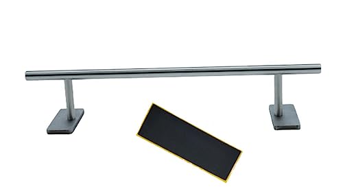 LEEFAI Fingerboard Rail Obstacles 28x5.5cm -Stainless Steel Finger Mini Skateboard Round Rail for Your Fingerboard ramps and Park
