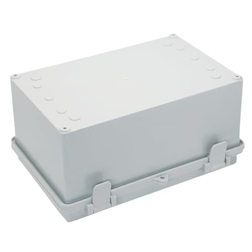 Waterproof Outdoor Electrical Box Junction Box Weatherproof IP67 ABS Plastic Enclosure Switch Router Project Box with 2 Cable Glands Grey 11.4"x7.5"x5.5" - size: 11.4"L x 7.5"W x 5.5"H
