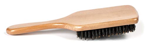 GranNaturals Boar Bristle Smoothing Hair Brush for Women and Men - Medium/Soft Bristles - Natural Wooden Large Flat Square Paddle Hairbrush for Fine, Thin, Straight, Long, or Short Hair