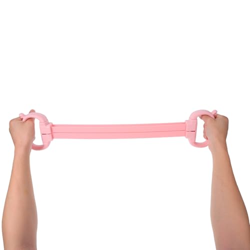 DOITOOL Figure 8 Resistance Bands Pink Elastic Back Training Rope Adjustable Strength Exercise Band for Shoulder and Arm Workout Home Fitness Equipment