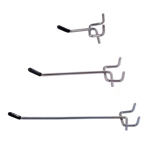 Bamboo's Grocery LoKii 60 Pack 2&4&6 Inch Silver Pegboard Hooks, 1/4" Heavy Duty Peg Board Shelving Hooks Organizer Accessories, Peg Board Tool Hangers - size: 2&4&6 Inch