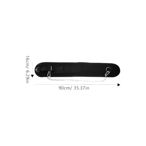 Black Fitness Dipping Belt with Metal Chain for Weightlifting, Creative Design Waist Belt to Reduce Waist Pressure, for Indoor Fitness and Physical Exercise
