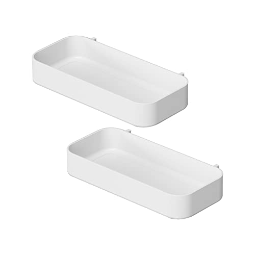 Chris.W 2Pack Pegboard Trays Shelf White Pegboards Bins Pegboards Spice Holder - Compatible with Ikea Skadis Pegboard - color: 2pcs Pegboard Shelves