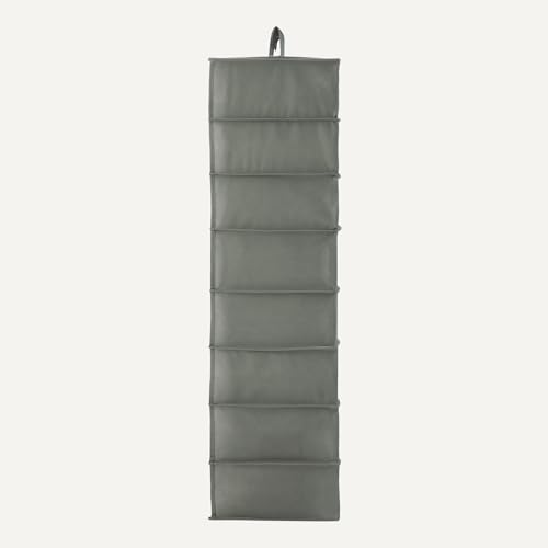 Amazon Basics 8-Tier Hanging Closet Shelf Shoe Organizer, Space Saving Storage, Foldable, 11.5 x 41 x 5.5 in, Dark Grey | for Closet Storage