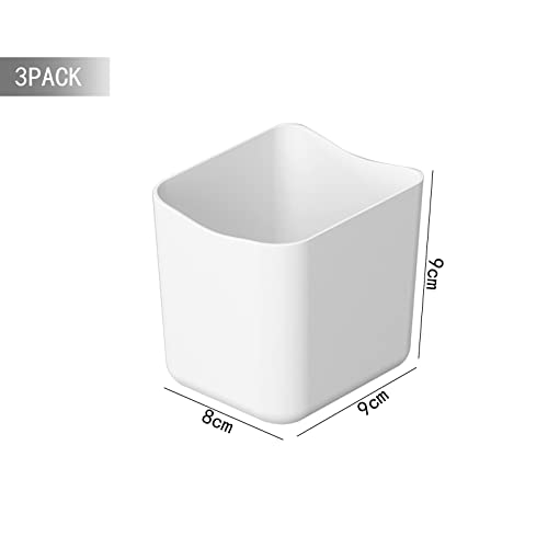 Chris.W 3Pack Pegboard Containers Pegboard Pencil Cup Basket White Pegboard Bins Accessories Peg Attachments for Arts Crafts Pens - Compatible with IKEA Skadis Pegboard(3.5"x 3"x 3.1") - color: 3pcs Pegboard Containers