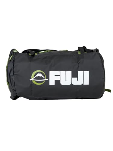 FUJI Unisex Convertible Duffle Backpack, Water-Resistant (Not Waterproof), Multi-Functional Luggage Gym Bag for Men and Women - color: Black/Green