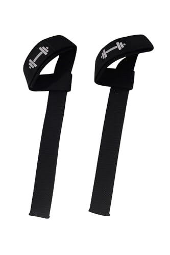 Professional Weight Lifting Straps | Bodybuilding, Powerlifting, Strength Training, Gym Workout - color: Black