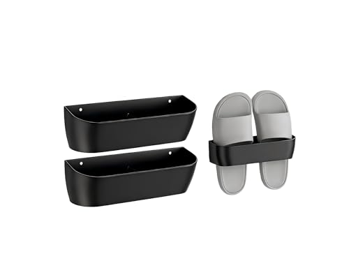 Wall Mount Shoe Rack 2 Pack Plastic Shoe Holders Storage Organizer | Self-Adhesive Shoe Storage for RV, Entryway & Wall, Plastic Wall Rack for Closet, No-Drill Organizer for Camper & Home