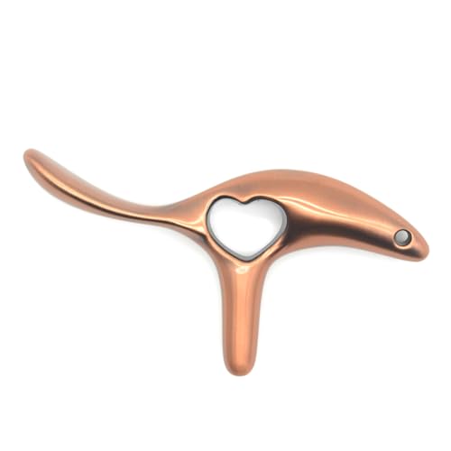 Ergonomic Trigger Point Massage Tool, Deep Tissue Gua Sha Muscle Scraper with Finger Holes, Portable Physical Therapy Tool for Full Body Pain Relief, Thumb Saver Acupressure Tool (Bronze)