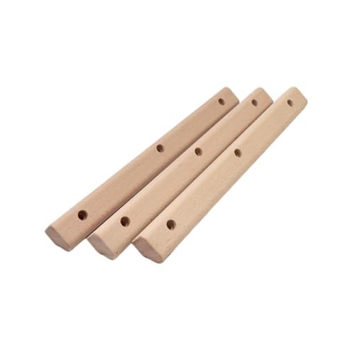 Wooden Rock Climbing Holds 3-Piece Set for Bouldering Training, Finger Strength Exercise, Home Outdoor Wall, Thick to Thin Edges 50cm