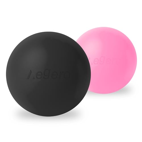 Massage Lacrosse Balls for Myofascial Release, (2Pack,Black and Pink) | Yoga Deep Tissue Massage,Trigger Point Therapy and Foot Plantar Fasciitis,Muscle Soreness Massager Ball - color: Black /Pink
