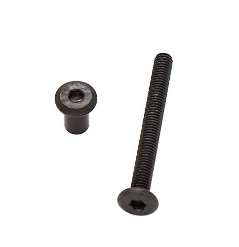 10-Pack M6 x 60mm Black Socket Cap Screws Barrel Nuts Kit for Crib Furniture Bed - size: M6 x 60mm (10 pcs)