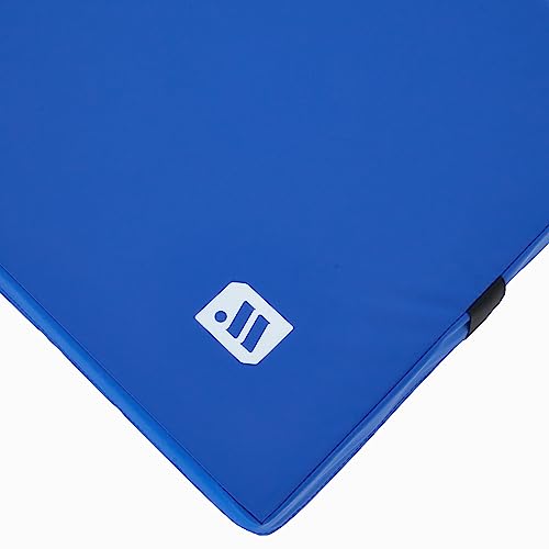 We Sell Mats Bifolding Gymnastics Crash Landing Mat Pad, Safety for Tumbling, Back Handspring Training and Cheerleading - color: Blue, size: 4 ft x 4 ft x 4 Inch