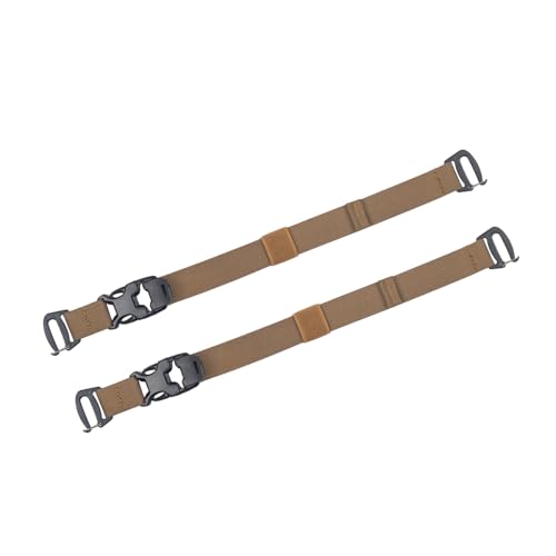 Tactical MOLLE/PALS Backpack Attachment Straps - Adjustable G-Hook Tie Downs, Non-Slip Cam Buckle, for Rucking, Hunting, Hiking, Camping, Tripod & Sleeping Gear (7.5-22 in) (Khaki, 2-Pack) - size: 2-Pack, style: Khaki