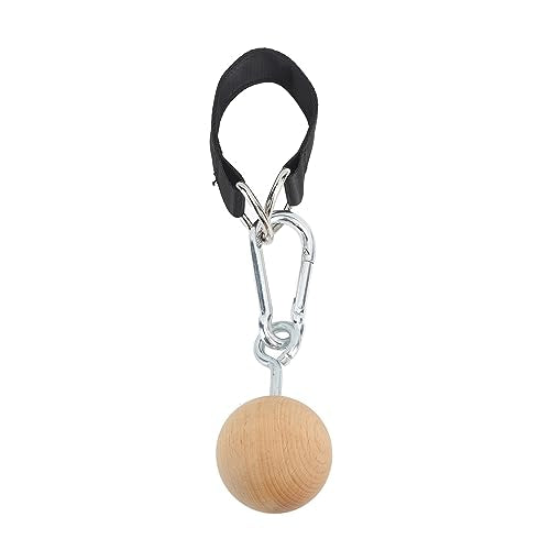 Wooden Pull Up Balls, Rock Climbing Holds Training Set for Arm Strength and Grip, with Stainless Steel Hook and Nylon Webbing, Great for Home Workout and Travel