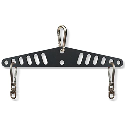 Multi-Grip LAT Pull Down Bar for Home Gym Fitness, Spreader Plate LAT Pulldown Attachments for Pulley System Cable Machine, Double to Single Cable Attachment Exercise Handle - color: Multi Hole Bar 1