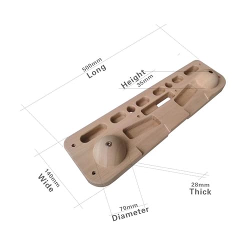 Keenso Wooden Rock Climbing Hangboard, Wooden Hangboard Climbing Board Fingerboard Climbing Training Board for Building Core Strength and Endurance