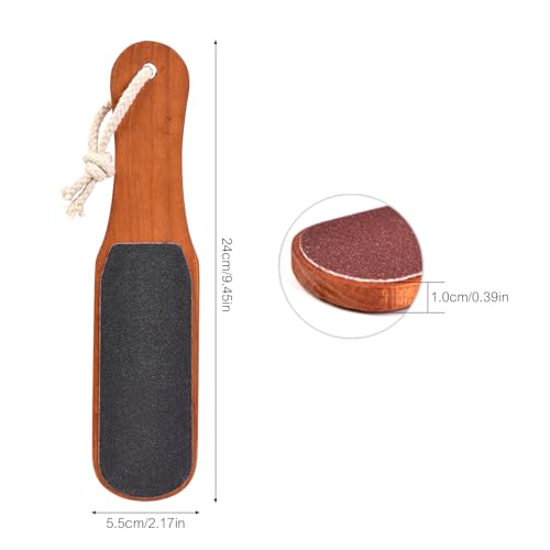 2PCS Foot File Foot Rasp Wooden Handle Pedicure Tool Foot Callus Remover Scrubber Dual-Sides Heel Grater for Dead Skin (1)