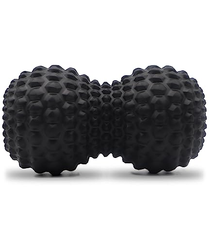 KITWILD Peanut Massage Ball, Double Lacrosse Massage Roller Ball, Black | Deep Tissue Muscle Massage, Physical Therapy, Myofascial Release, Muscle Knots, Yoga Therapy - color: Black