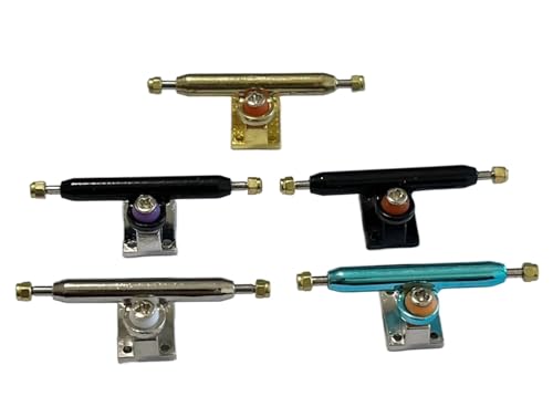 2pcs Inverted Kingpin Fingerboard Truck 34mm 32mm with Soft Bushing for Finger Skateboard(Silver Black) - color: Silver Black