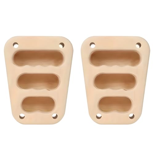 Wood Hangboard 2 Pcs, Climbing Hangboard with Trapezoid Holds, 3 Finger Grooves, Portable for Strength Training, for Pull Up Bar and Home Gym