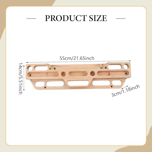 Wooden Climbing Fingerboard, 21.65 x 5.51 x 1.18 in, Finger and Forearm Strength Trainer for Beginners and Advanced Climbers