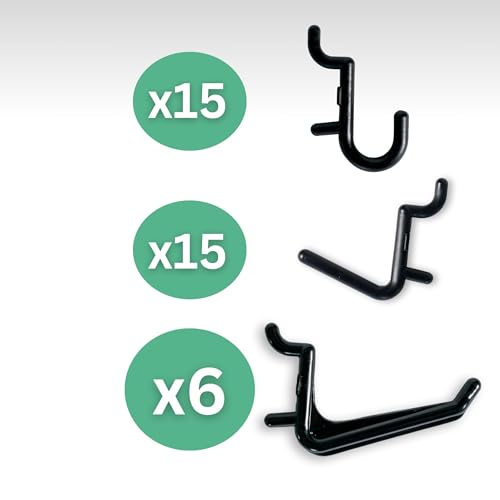 WallPeg 24" x 48" Pegboard Wall Organizer - Kit (PK-312-B) Peg Board Organizer Accessories for Garage pegboard Storage, Tool & Craft Organization with Pegboard. Hooks, and Peg Board Bins