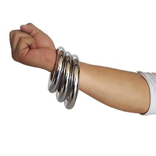 ZooBoo 2pcs Wing Chun Stainless Weighted Steel Training Rings | Pair Of Stainless Steel Rings, Yeung Sau Training, Sticky Hands Practice, Wing Chun, Wing Tsun, Siu Lim Tao, Grip Strength - size: Diameter 9.5 CM (3.74 inches)