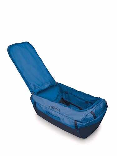 Osprey Transporter Lightweight Travel Duffel Bag - Extra Large Water Resistant Durable Gear Bag for Men and Women - color: Blue Flame/Nocturnal Blue, style: 120l