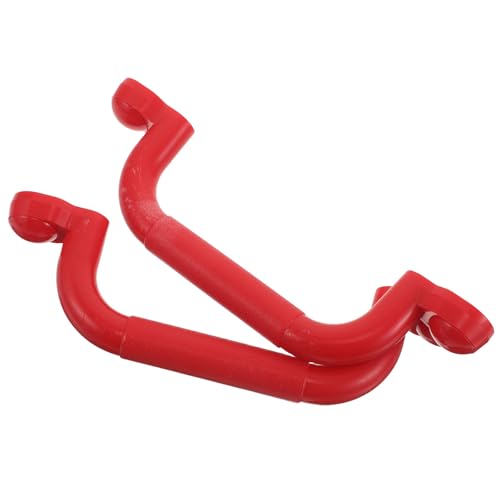 1 Pair Playground Safety Handles - Non-Slip Plastic Kids Playground Grab Handles - for Playhouse, Treehouse, Climbing Frame, Jungle Gym, Swing Set Red - color: Red