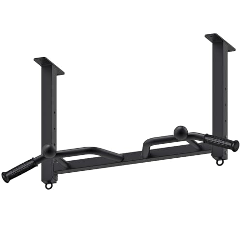 Kipika 32" Ceiling Mounted Pull Up Bar - Heavy Duty, Highly Adjustable, Multifunctional Chin Up Bar - Home Gym System with Punching Bag Hanger and Resistance Bands Training - color: Ceiling Mounted Pull Up Bar with Ball