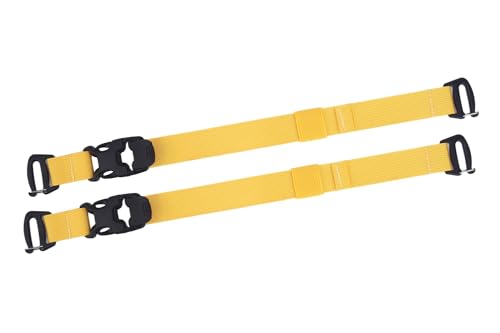 Tactical MOLLE/PALS Backpack Attachment Straps - Adjustable G-Hook Tie Downs, Non-Slip Cam Buckle, for Rucking, Hunting, Hiking, Camping, Tripod & Sleeping Gear (7.5-22 in) (Yellow, 2-Pack) - size: 2-Pack, style: Yellow
