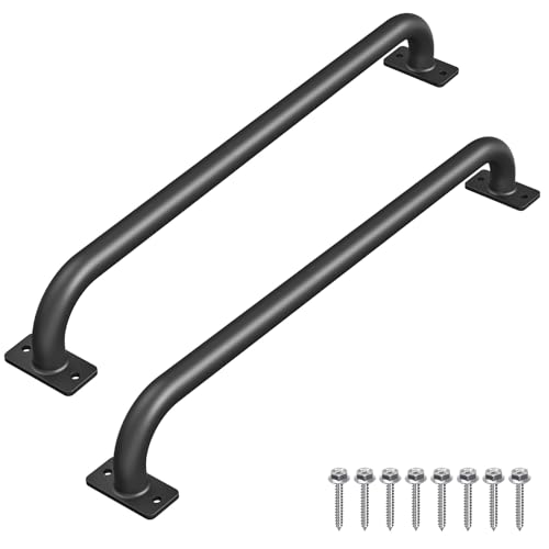 SELEWARE 30" Black Playground Ladder Handle Metal Playset Handles Grab Bars | 500LB 2Pcs Heavy Duty Steel Kids Playground Handles for Indoor/Outdoor Ladder Handrail Swing Set Treehouse Rock Climbing Wall - color: D: 30"-2 Pcs-black